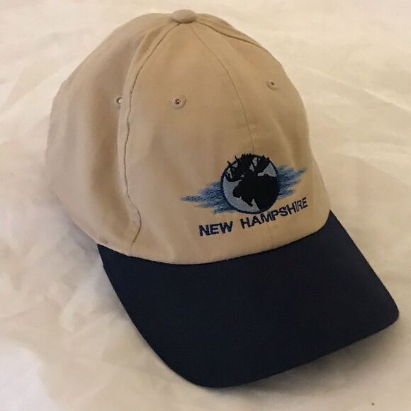 Kid's New Hampshire Moose Khaki & Navy Blue Baseball Hat - Picture 3 of 10